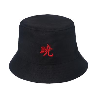 China Japan And Korean Style Anime Pattern Naruto Akatsuki Letter Sign Bucket Hat for sale