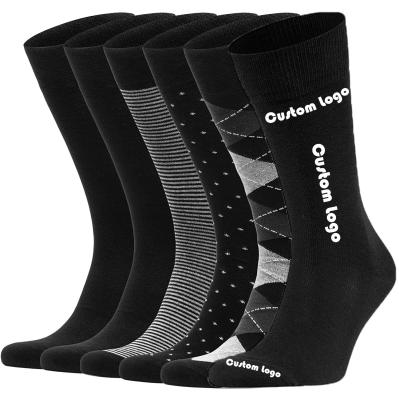 China Custom Manufacturer Wholesale Men Black Crew Socks Logo High Quality Dress Socks QUICK DRY Cotton Business Dress Socks For Men for sale