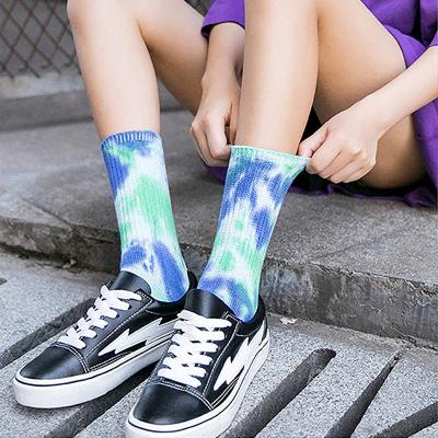 China Factory Price Breathable Wholesale Packs Custom Logo Package Tag Socks Tie Dye Socks for sale