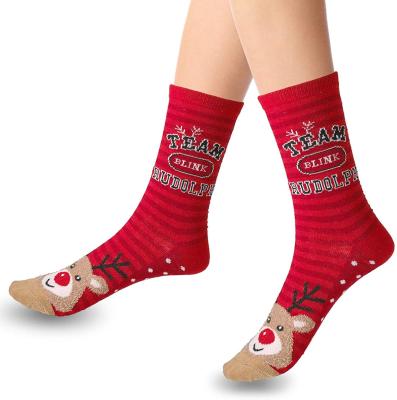 China Breathable Christmas Socks Fur Gift With Box Women Unisex Christmas Adults Men Candy Cozy Socks for sale