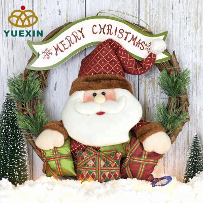 China Wholesale Wooden Christmas Gift China Craft Supplier Santa Wreath for sale