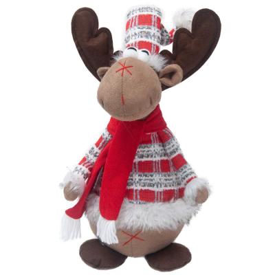 China Gift & Wholesale Christmas Home Decor Moose Gifts Holding Deer Toys 22 Inch Four Leg Christmas Plush Toy for sale