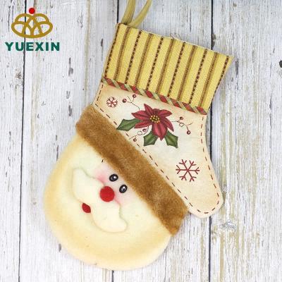 China New Design Gift Stocking Holder with 3D Santa Pattern Christmas Gift Glove for sale