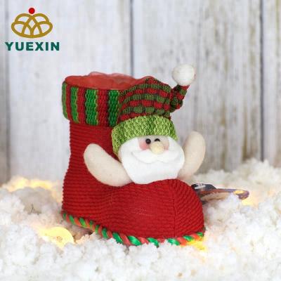 China Gift & Decoration Fashion Design Christmas Candy Boot With 3D Santa Claus Pattern Sweet Box for sale