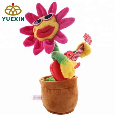 China Gift & Decoration Soft Feeling Dancing Sunflower Plush Electric Musical Toy For Kids for sale