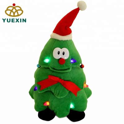 China Christmas Decoration Lighting Cute Plush Christmas Tree With Singing And Dancing Function for sale