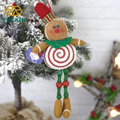 China Gift & Top Sale Decoration Gingerbread Man Plush With Long Legs Wooden Decoration for sale