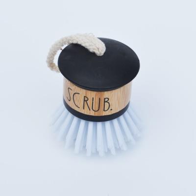 China Sustainable 2022 Hot Sell High Quality Eco-Friendly Round Nature Bamboo Palm Dish Pot Scrubbing Cleaning Brush Kitchen Gadgets for sale