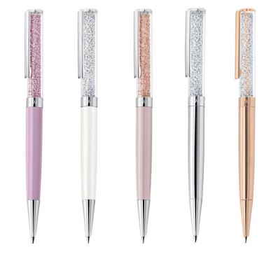 China Diamond Kawaii Office Supplies Metal Multicolored Pen With Crystal Pen Tip Stones DIY Design Light Up Diamond Kawaii Office Supplies Metal Twist Style Pen Tip for sale