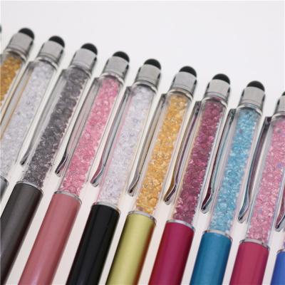 China Custom Luxury Stylus Pens Custom Luxury Stylus Pens Office Supplies Crystal Diamond Promotional Ballpoint Pen Crystal Bling Smart Tube for sale