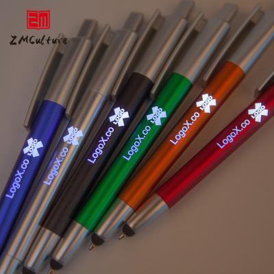 China Pen Promotion Multifunction Plastic Ballpoint Pens Best Selling Logo Glow Custom Cheap School Ball Gift With Custom Logo for sale