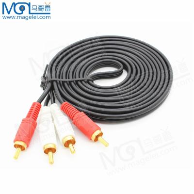 China 1m 2m Plug and Play Rca Audio Cable 24k Gold Plated Oxygen Free Shielded Rca 2 To 2 Male Rca Connectors To Male Professional Home Audio Cable for sale