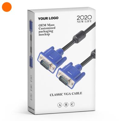 China Multimedia High Speed ​​1.5m Black Male To Male VGA Cable With Ferrites For Computer Audio Video for sale