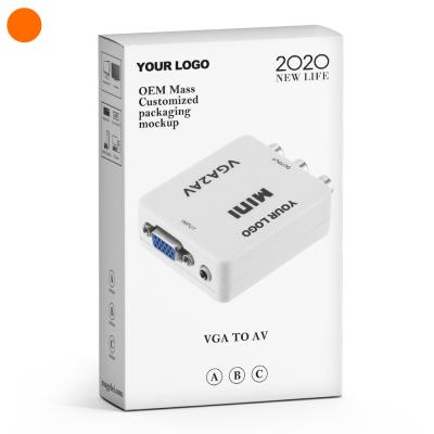 China Multimedia White Color VGA To RCA Mini VGA Converter To AV Adapter For TV Computer for sale