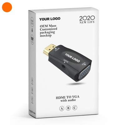 China 2020 Factory Hotsell Male to Female HDMI to VGA with Audio Adapter for Laptop Magelei008 for sale