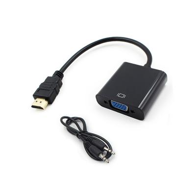 China COMPUTER Factory OEM Gold Plated 1080P HDMI to VGA Converter Adapter with Audio for Laptop HD DVD and HD DV for sale