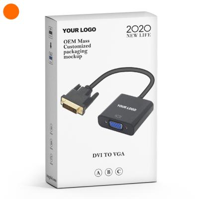 China High Quality COMPUTER OEM 1080P DVI-D to VGA Cable Male to DVI Female to VGA Adapter Cable for PC for sale