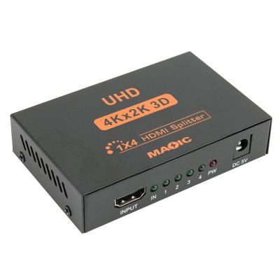 China High Speed ​​OEM 4kx2K HDMI Splitter 1X4 Mental Housing 3D Support With 4 Ports For Xbox, PS4 PS3, HDTV TV for sale