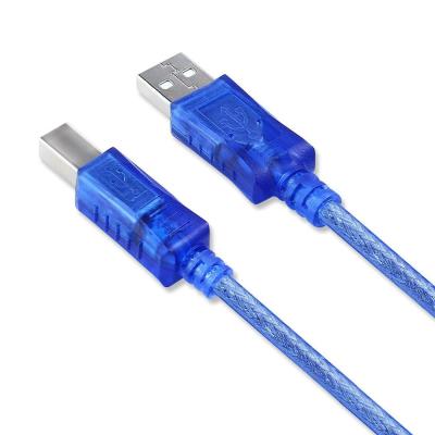 China 2020 Wholesale New Product 1.5m USB 2.0 Printing Transparent Blue Blue Printer Cable For Printer Scanner for sale