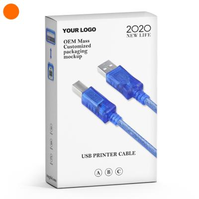 China Printer Factory OEM Transparent Blue Type A Male To Type B Male 1.5M USB Print Cable For Printer for sale