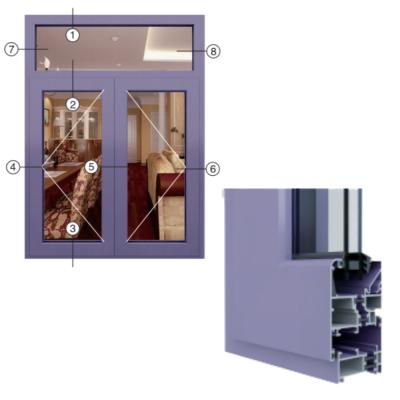 China door & China supply window anodizing system thermal window casement aluminum profile for holtel home for sale