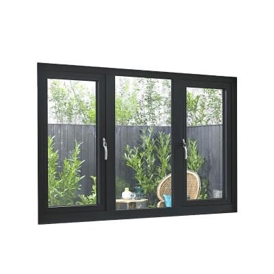 China Hurricane Impact Windows Double Screen Thermal Aluminum Casement Window Folding Break Tempered Glass Aluminum Windows With Screens for sale