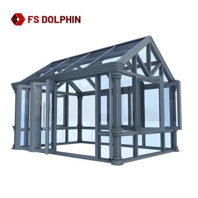 China New Customized Modern Double Tempered Glass Sunrooms Aluminum Summer House Prefab Garden Room For Outdoor for sale