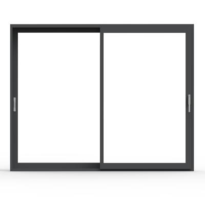 China Rolansini Spear Series Modern Glass Customized Sliding Door Double Large Aluminum Narrow Aluminum Border Mute Sliding Door for sale