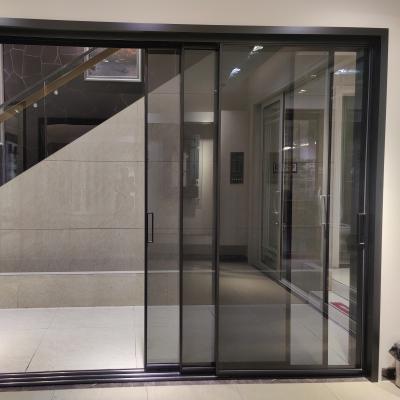 China Modern Rolansini Yunxi Series Interior Ultra Thin Double Sight Glass Sliding Door Systems Modern Price for sale