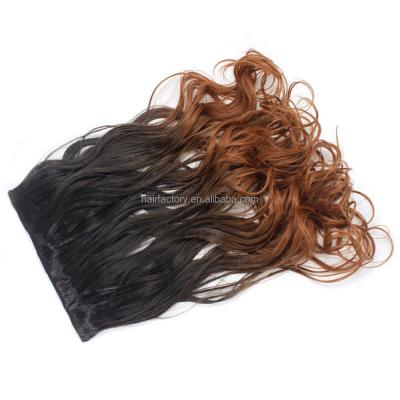 China Easy and comfortable to use ombre wavy high quality fashion style synthetic one piece clip in hair extension for sale