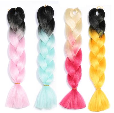 China Hot Selling Wholesale African Crochet Braids Hair 100g Ombre Silky Straight Wave Jumbo Braiding Hair From Aliexpress 24 Inch Synthetic Hair Extensions for sale