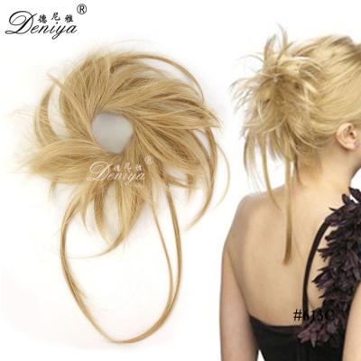 China Elastic Hair Band Long Pile Mat Hair Bun For White Women Wig Bun Hair Pieces Yarn for sale