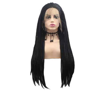 China Deep Wave African Braids High Temperature Wire Headband Lace Up Synthetic Hair Wigs for sale