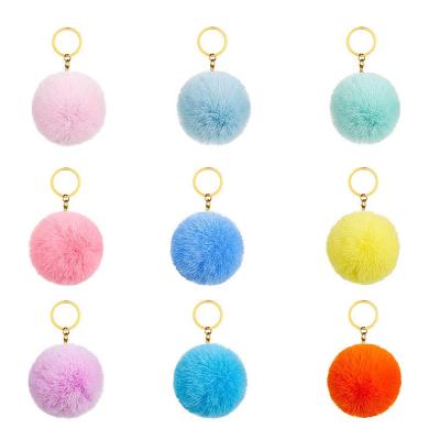 China Promotion safety pink anime designer gifts or keychains sets custom cute pom poms key chain for sale