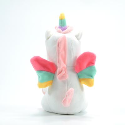 China Small Cute Elastic Pink Unicorn Stuffed Toys For Girls White Unicorn Stuffed Animal Super Soft Plush Hugging Pillow for sale