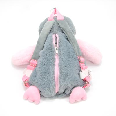 China Free Sample Bunny Ear School Soft Rabbit Plush Stuffed Animal Backpack For Girls Play for sale