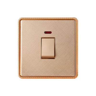 China OEM Residential / Multipurpose Custom Residential Universal With Indicator Gold Wall Switch Standard Nylon Ground Wall Switch for sale