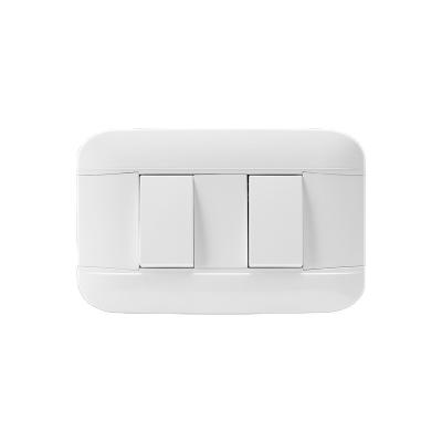 China New Design Residential Pure White Residential / Multipurpose Bevel Cut Universal Two Button Wall Switch for sale