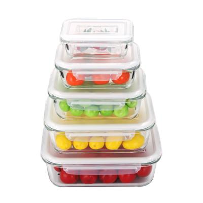 China Bento Box Beauty Glass Microwavable Leakproof Container For Food for sale