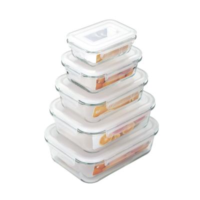 China Borosilicate Microwavable Leakproof Glass Collapsible Food Storage Containers for sale