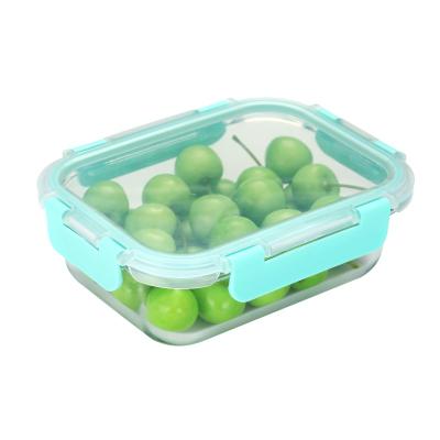 China Microwavable Glass Lunch Box Bpafree Food Bento Meal Prep Container Color Heat Resistant Glass Lid for sale