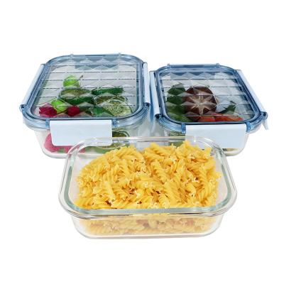 China Microwavable Glass Bowl Food Container Meal Prep Storage Container Microwavable Glass for sale