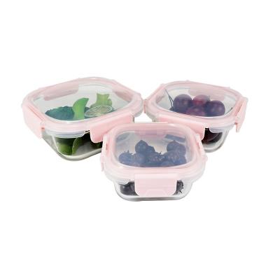 China Microwavable Air Tight Food Storage Container Set Glass for sale