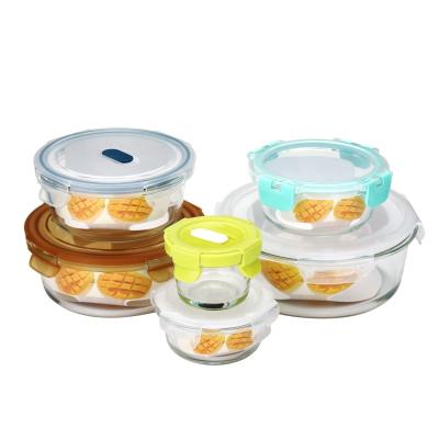 China 100% Set Glass Microwavable High Borosilicate Glass Food Storage Jar Food Storage Jar Bpa Free Microwavable Food Storage Containers For Family Use for sale