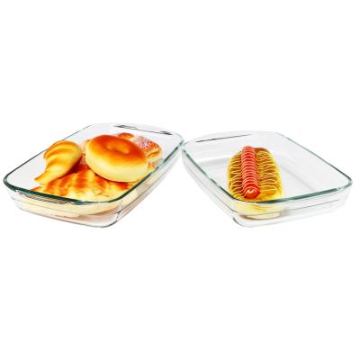 China High Sustainable Borosilicate Glass Bakeware Dish Set Tray Oval Glass Baking Pan for sale