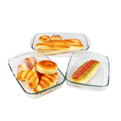 China High Sustainable Borosilicate Glass Bakeware Dish Set Oval Glass Tray Biscuit Shot Glass Baking Mold for sale