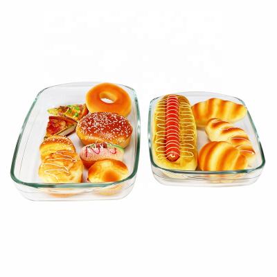 China High Sustainable Borosilicate Glass Bakeware Dish Set Oval Glass Bakeware Tray for sale