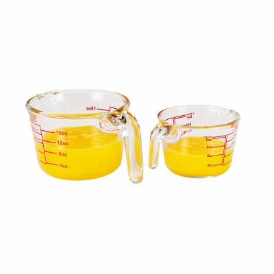 China Wholesale 250ml 500ml 1000ml high borosilicate measuring cup 100% viable bpa free measuring cup glass with measurements for sale