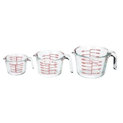 China Kitchen Use 250ml 500ml 1000ml High Borosilicate Glass Jug Viable Measuring Glass Measuring Cup for sale