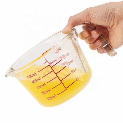 China Glass High Borosilicate Viable Oil Jug Measuring Cup Liquid Measuring Milk Jug Set With Measurements for sale